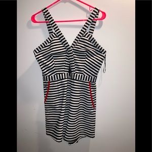Black and white keyhole romper